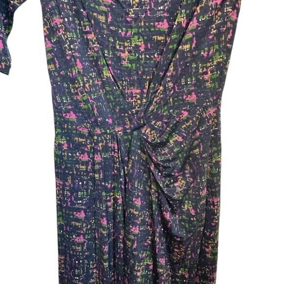 Boden US 2R Lydia Midi Dress Cowl Neck Half Sleeve Color Splash Purple WH540 - Picture 3 of 7